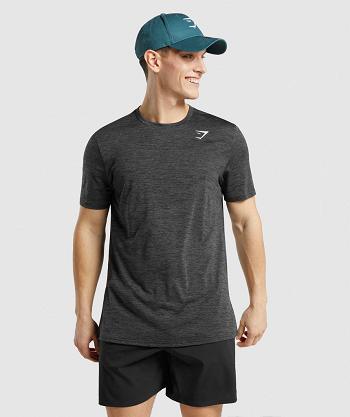 Gymshark Arrival Marl Muške T Shirts Crne | HR 2370LIS